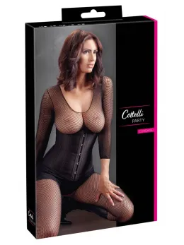 Cottelli Collection Open Cup Corset M Black Adjustable Lace-Up