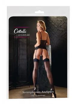 Cottelli Collection Black Stockings with Decorative Seam 15 DEN