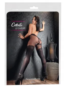 Cottelli LEGWEAR Black Over-the-Knee Open Design Tights 40/20 Denier