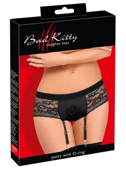 Bad Kitty Strap-On Panties XS Black with Adjustable Suspenders