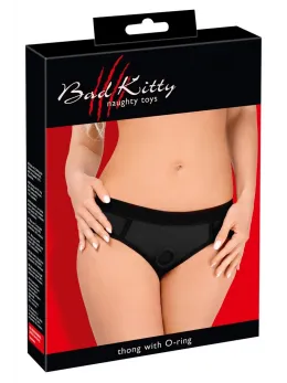 Bad Kitty Strap-On Panties 2XL Black Microfibre Adjustable Ring