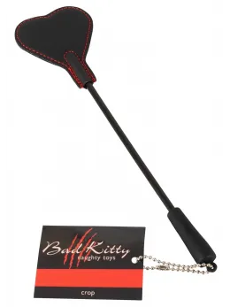 You2Toys Heart Mini Crop Black-Red 25cm with Faux Fur & Leather Look