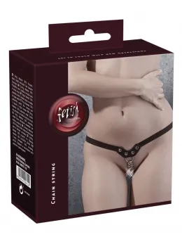 ZADO Imitation Leather String S/L with Decorative Studs and Chains