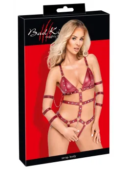 Bad Kitty Strap Body Red L Adjustable Bondage-Inspired One-Piece