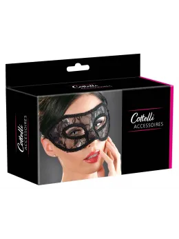 ZADO Elegant Lace Eye Mask with Satin Ribbon - Black, Universal Fit