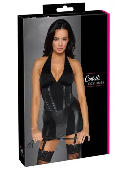 Cottelli Costumes Dominatrix Suspender Dress S Matte Look Black
