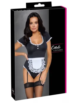 Cottelli Costumes Waitress Bodysuit XL with Removable Apron & Suspenders