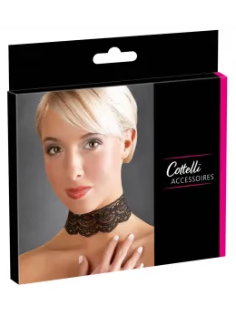 Black Level Elegant Lace Choker with Adjustable Chains 30-45cm
