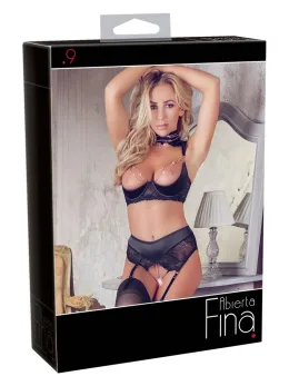 Abierta Fina Shelf Bra Set 80B/M with Lace Details & Removable Accents