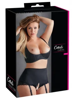 Cottelli Collection Shelf Bra 85E Black - Padded Support, Comfortable Fit