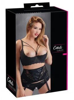 Cottelli Collection Shelf Bra Lace 95E Black Floral Design
