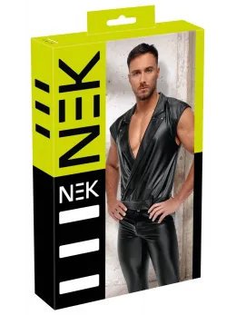 Мъжка матова блуза в байкърски стил, черна, L