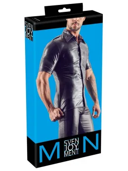 Svenjoyment Shirt Model 314096 Black Imitation Leather Size L