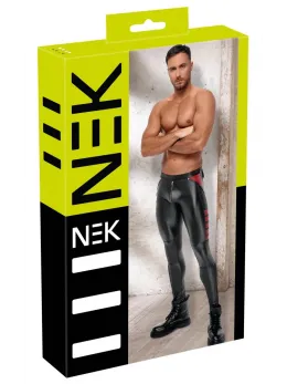 NEK Men's Pants Black/Red XL Matte Look Mesh Details
