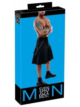 Svenjoyment Kilt Black XL - Classic Pleated Skirt with Detachable Pocket