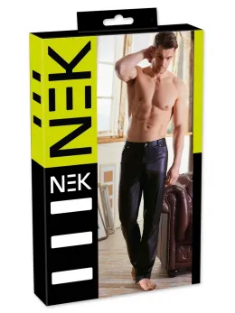 NEK Men's Matte Black Trousers M - Classic Straight Leg Design