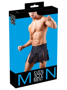 Svenjoyment Gladiator-Style Men’s Skirt XL, Black, Stretch Waistband
