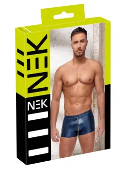 NEK Men's Boxer Briefs Blue Metallic Matte S Zip Front Comfort Fit