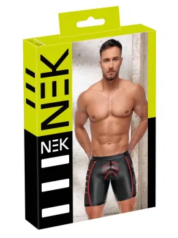 NEK Men's Fitted Shorts Black/Red S with Mesh Inserts & Pocket