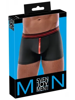 Svenjoyment Men's Boxer Briefs Black/Red S with Zipper Detail