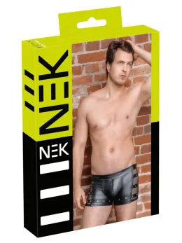 NEK Men's Matte Black Pants with Net Inserts & Studded Straps, Size L