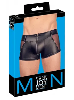 Svenjoyment Men's Matte Look Pants L with Mesh Panels and Decorative Studs