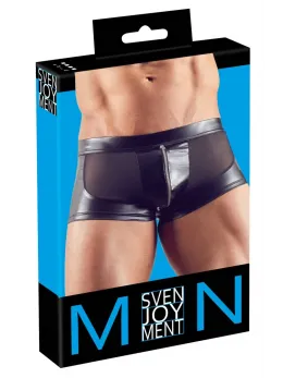 NEK Powernet Men’s Pants S Black Wet Look with Zipper Detail