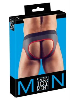 NEK Jockstrap L - Black Matte Finish, Zippered Front, Neoprene Look