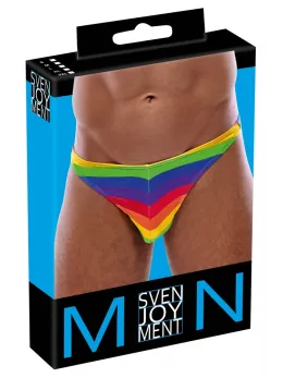 Svenjoyment Men's Thong Rainbow Stripes 2XL Comfortable Stretch Fit