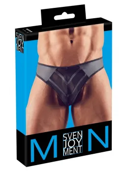 NEK Men's String L Black Powernet & Matte Material, Striped Accents