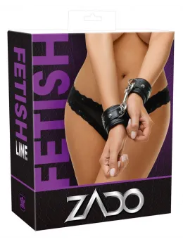 ZADO Leather Handcuffs Black - Adjustable, Softly Padded, Premium Leather
