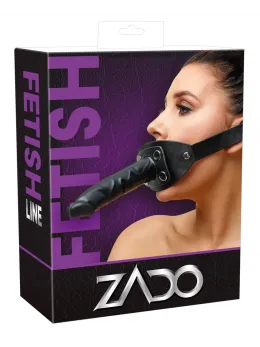 ZADO Intimate Silicone System Adjustable Leather Head Strap Black
