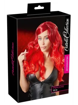 Cottelli Collection Red Long Wavy Wig 63cm Adjustable Fit