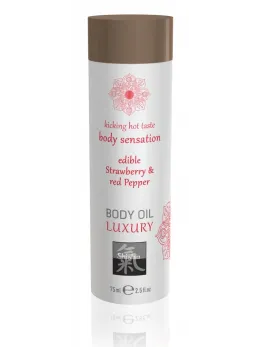 HOT Massage Oil Strawberry & Red Pepper 75 ml - Aromatic Body Care