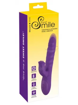 Sweet Smile Thrust Rotating Intimate Rabbit Device Silicone 24.7cm Pink