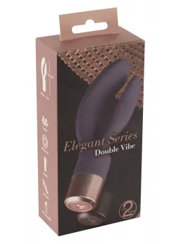 Elegant Double Vibe Silicone Intimate System, USB, 15.2 cm, Purple