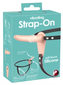 You2Toys Vibrating Strap-On System, Adjustable Harness, 15.7 cm, Black