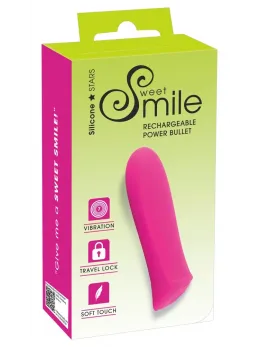 Sweet Smile Power Mini Vibrator 8.5cm Silicone Rechargeable Pink