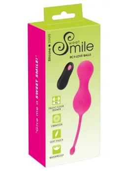 Sweet Smile RC Double Ball System Silicone Rechargeable Pink 16.4cm