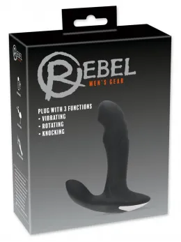Rebel Intimate Machine Black 3-Function Prostate & Perineum Stimulator 16.6cm