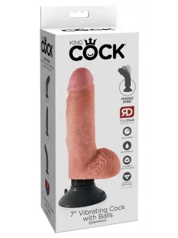 Pipedream King Cock 7'' Flexible Intimate Device with Suction Cup, Beige