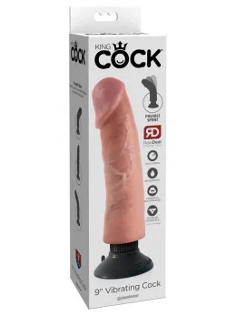 King Cock Vibrating Flexible Model 9” - Adjustable, Suction Base, Waterproof