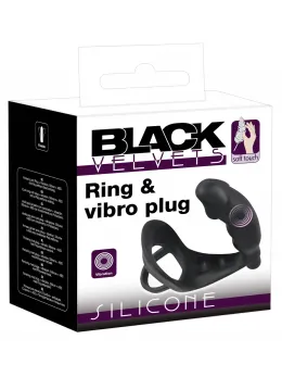 You2Toys Vibrating Silicone Plug & Ring Set, Black, 11.2 cm