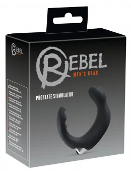 Rebel Black/Silver Prostate Stimulator with Dual Massaging System 20cm