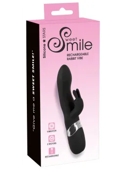 Sweet Smile Rechargeable Rabbit Vibrator Dual Motor Silicone 21cm