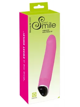 Smile Happy Pink Vibrator 7-Mode Curved Model - Compact Design