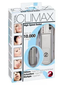 You2Toys Total Climax Bullet Wired Massager 6 Modes 5.5cm Silver