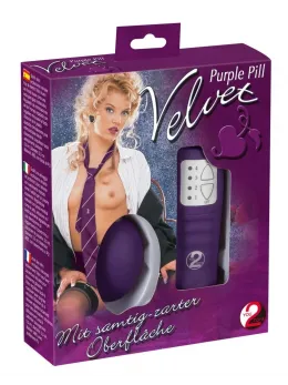 You2Toys Velvet Purple Pill Intimate Massager with Remote, Black 6cm