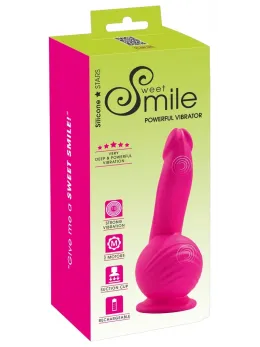 Sweet Smile Powerful Vibrator Silicone Dual Motor 19cm Black