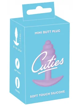 Cuties Silicone Compact Plug Purple - Textured Beginner’s Model 7.5 cm